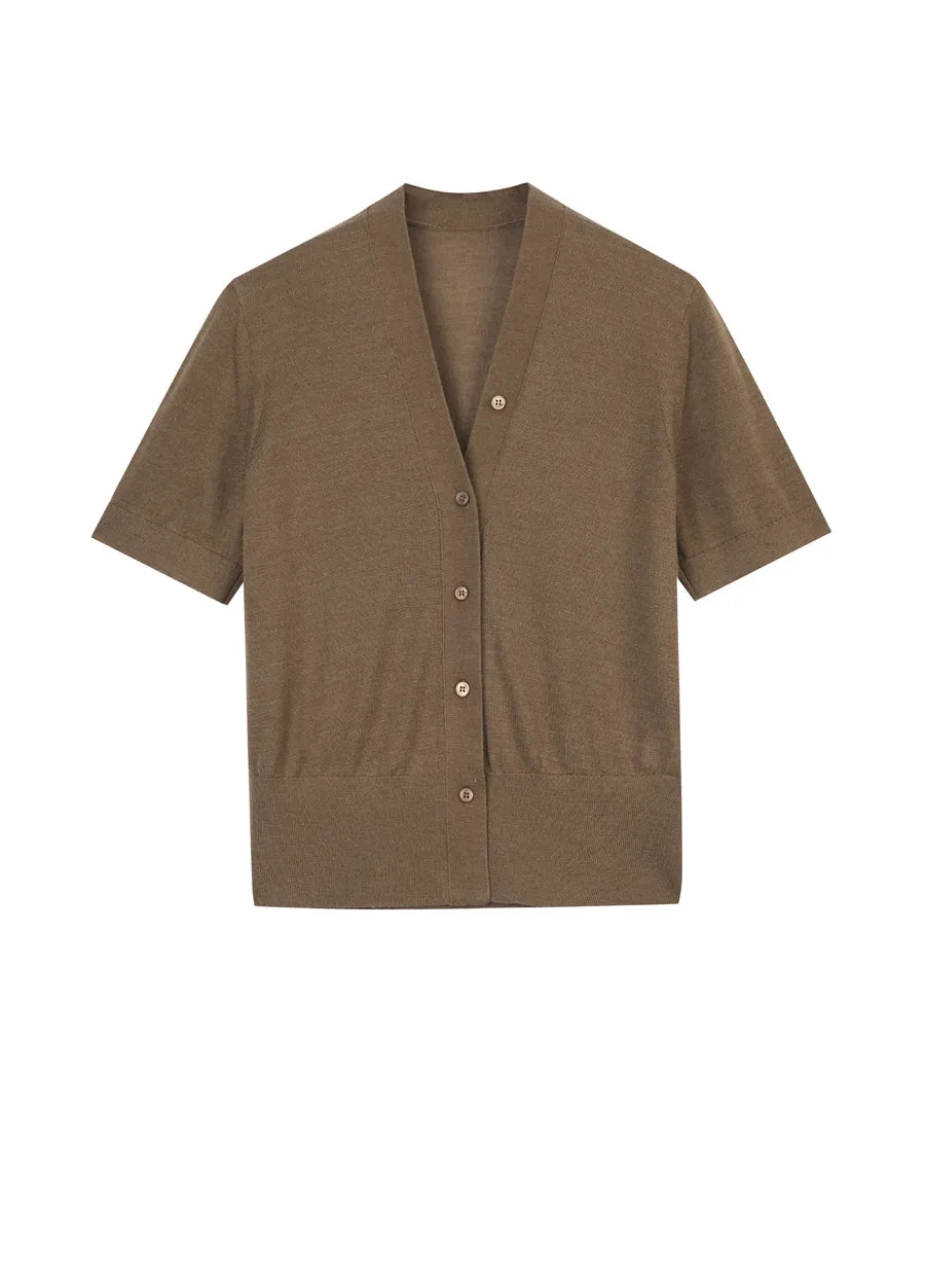 Sweater/JNBY Merino Wool Slim Fit V-Neck Knitted Sweater