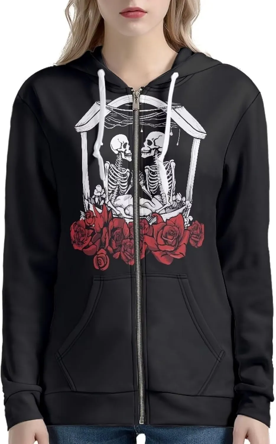 Thin Oversized Zip Up Hoodie with Pockets Women Lightweight Sweater Graphic Sweatshirts for Women Size XS-5XL