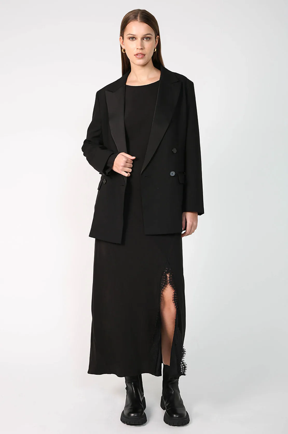 tux blazer / black