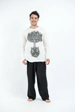 Unisex Celtic Tree Long Sleeve T-Shirt in White