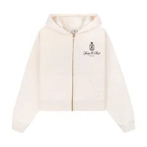 Vendome Cropped Zip Hoodie Cream