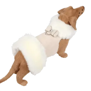 White Fox Fur Coat with Big Bow