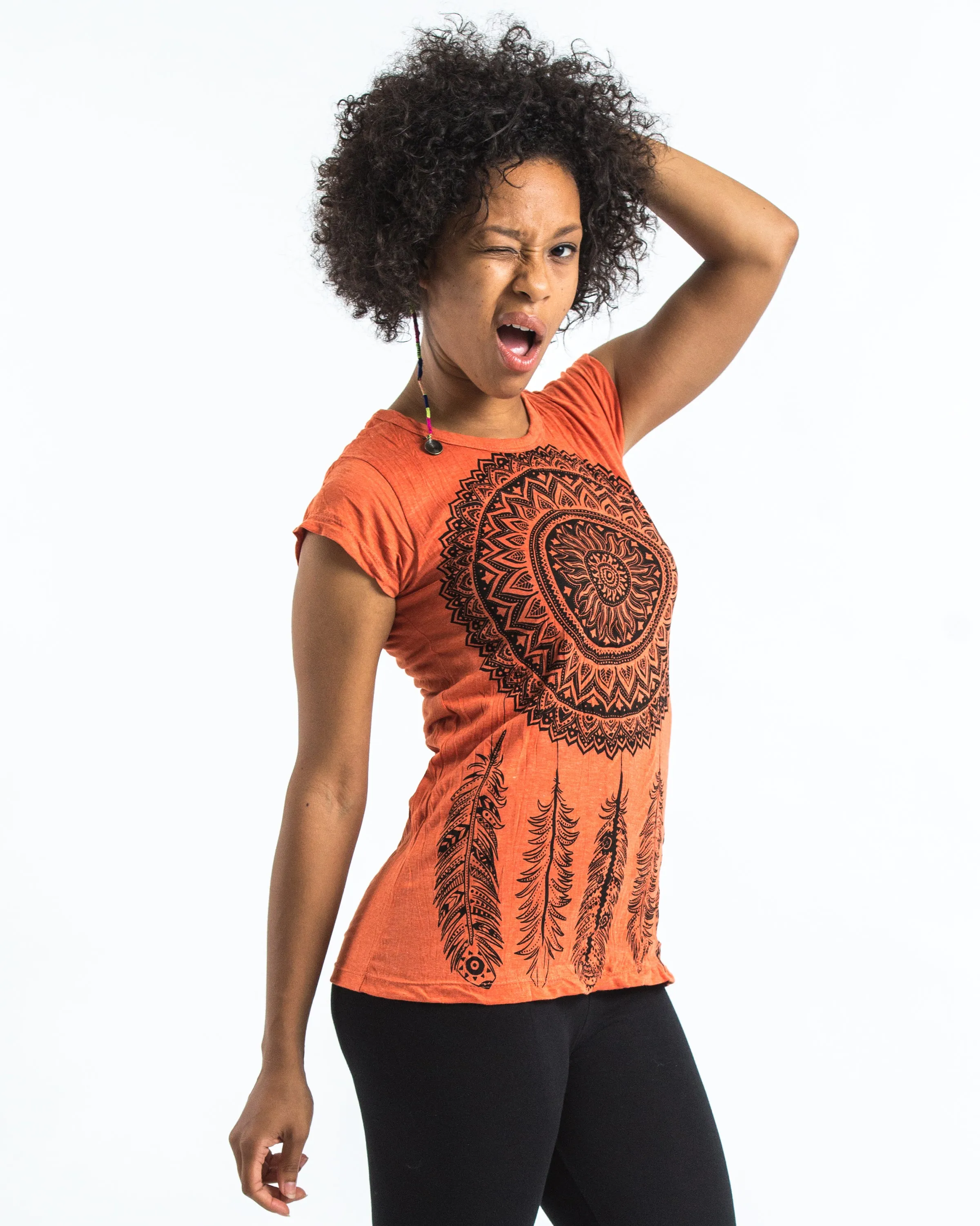 Womens Dreamcatcher T-Shirt in Orange