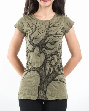 Womens Om Tree T-Shirt in Green
