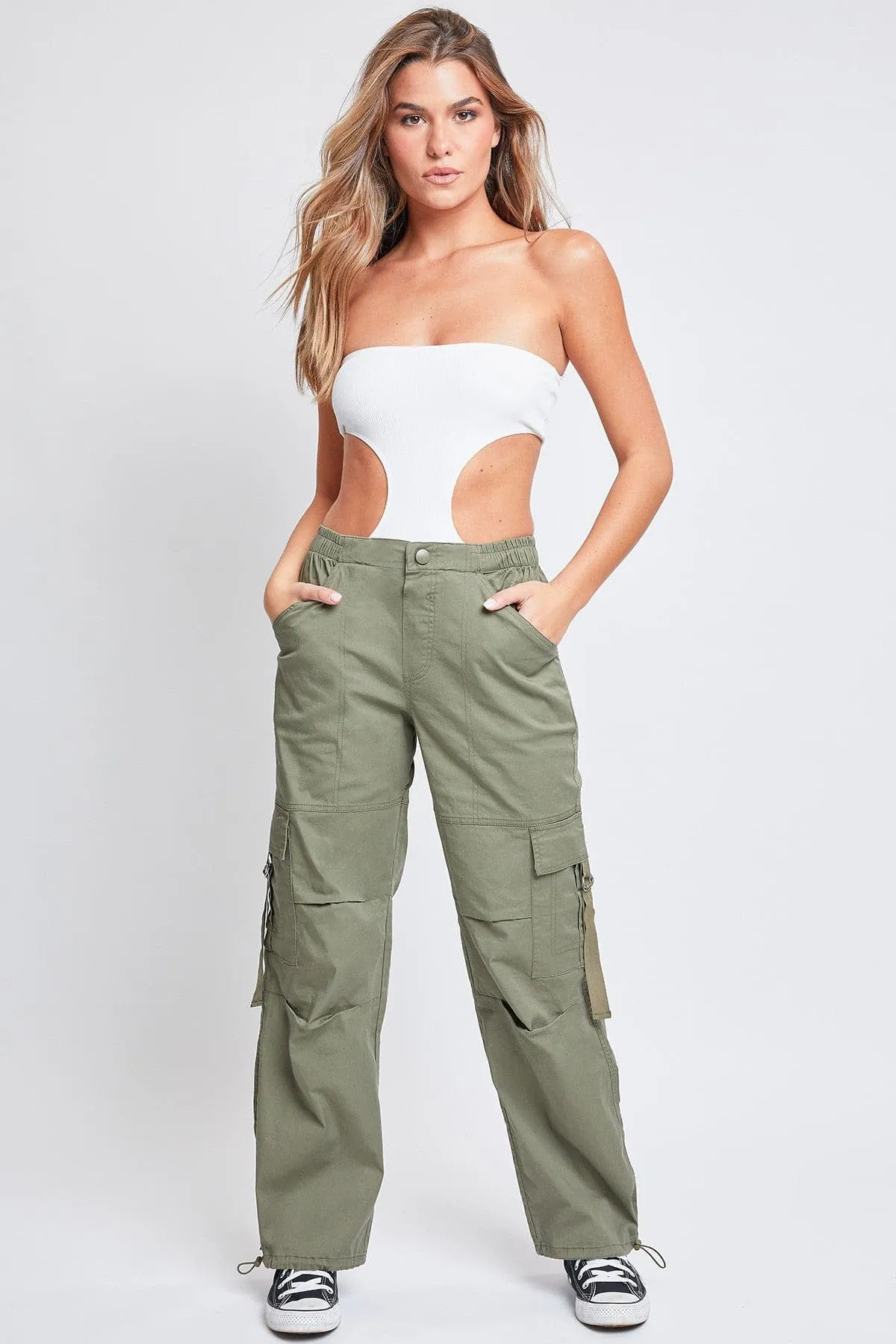 Womens Relaxed Fit Ring Cargo Pants