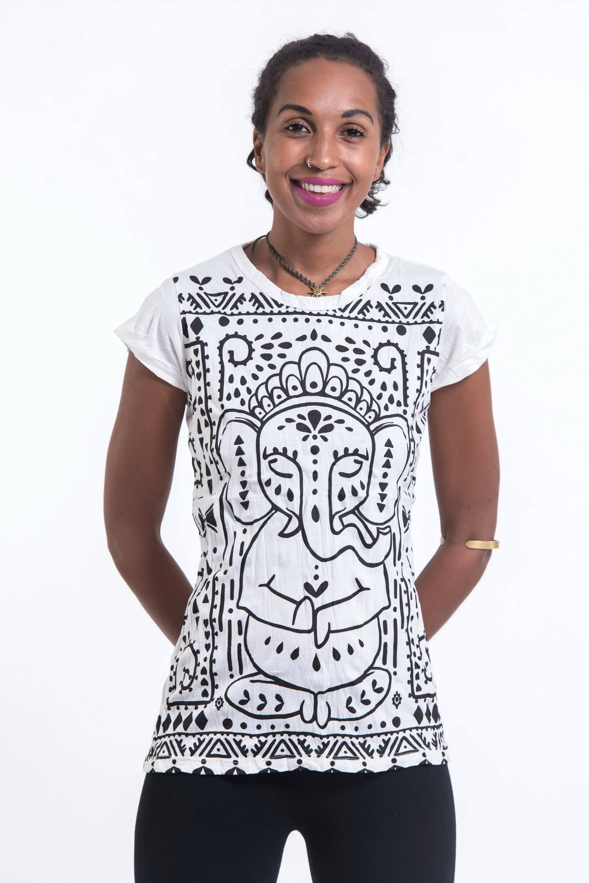 Womens Shanti Ganesh T-Shirt in White