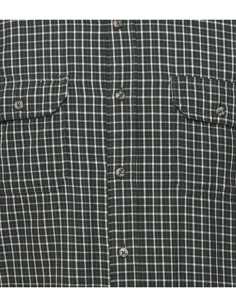Wrangler Olive Green Checked Shirt - S